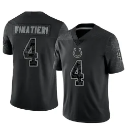 Men's Adam Vinatieri Indianapolis Colts No.4 Limited Reflective Jersey - Black