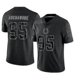 Men's Adetomiwa Adebawore Indianapolis Colts No.95 Limited Reflective Jersey - Black