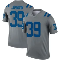 Men's Alex Johnson Indianapolis Colts No.39 Legend Inverted Jersey - Gray