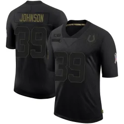 Men's Alex Johnson Indianapolis Colts No.39 Limited 2020 Salute To Service Jersey - Black