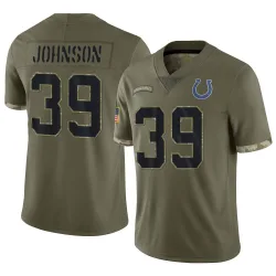 Men's Alex Johnson Indianapolis Colts No.39 Limited 2022 Salute To Service Jersey - Olive