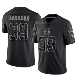 Men's Alex Johnson Indianapolis Colts No.39 Limited Reflective Jersey - Black