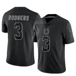 Men's Amari Rodgers Indianapolis Colts No.3 Limited Reflective Jersey - Black