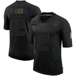 Men's Andrew Luck Indianapolis Colts No.12 Limited 2020 Salute To Service Jersey - Black