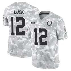 Men's Andrew Luck Indianapolis Colts No.12 Limited 2024 Salute to Service Jersey - Arctic Camo