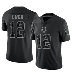 Men's Andrew Luck Indianapolis Colts No.12 Limited Reflective Jersey - Black