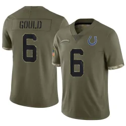 Men's Anthony Gould Indianapolis Colts No.6 Limited 2022 Salute To Service Jersey - Olive
