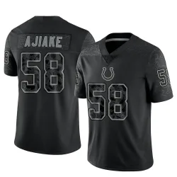 Men's Austin Ajiake Indianapolis Colts No.58 Limited Reflective Jersey - Black