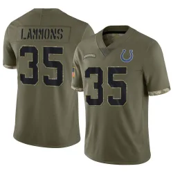 Men's Chris Lammons Indianapolis Colts No.35 Limited 2022 Salute To Service Jersey - Olive