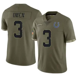 Men's Coleman Owen Indianapolis Colts No.3 Limited 2022 Salute To Service Jersey - Olive