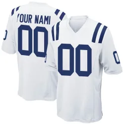 Men's Custom Indianapolis Colts No.00 Game Jersey - White