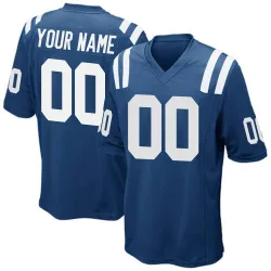 Men's Custom Indianapolis Colts No.00 Game Team Color Jersey - Royal Blue