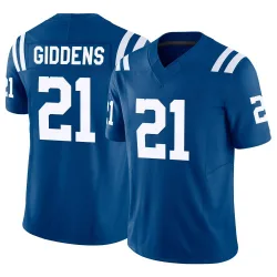 Men's DJ Giddens Indianapolis Colts No.21 Limited Vapor F.U.S.E. Jersey - Royal