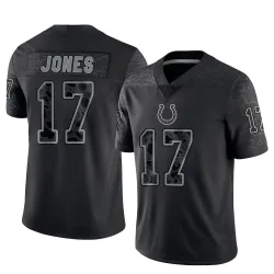 Men's Daniel Jones Indianapolis Colts No.17 Limited Reflective Jersey - Black