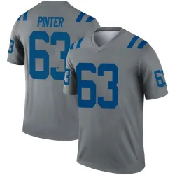 Men's Danny Pinter Indianapolis Colts No.63 Legend Inverted Jersey - Gray