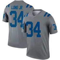 Men's David Long Jr. Indianapolis Colts No.34 Legend Inverted Jersey - Gray