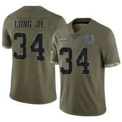 Men's David Long Jr. Indianapolis Colts No.34 Limited 2022 Salute To Service Jersey - Olive