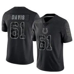 Men's Devonta Davis Indianapolis Colts No.61 Limited Reflective Jersey - Black