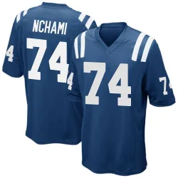 Men's Durell Nchami Indianapolis Colts No.74 Game Team Color Jersey - Royal Blue