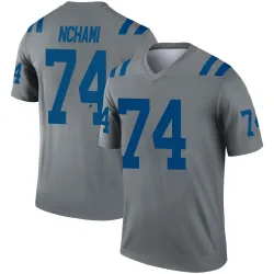Men's Durell Nchami Indianapolis Colts No.74 Legend Inverted Jersey - Gray