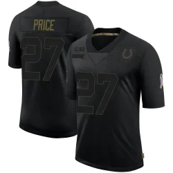 Men's D'vonte Price Indianapolis Colts No.27 Limited 2020 Salute To Service Jersey - Black