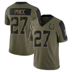 Men's D'vonte Price Indianapolis Colts No.27 Limited 2021 Salute To Service Jersey - Olive