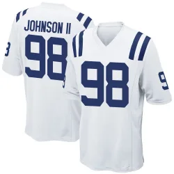 Men's Eric Johnson II Indianapolis Colts No.98 Game Jersey - White