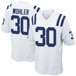 Men's Hunter Wohler Indianapolis Colts No.30 Game Jersey - White