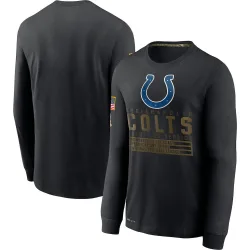 Men's Indianapolis Colts No. 2020 Salute to Service Sideline Performance Long Sleeve T-Shirt - Black