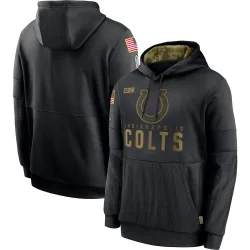 Men's Indianapolis Colts No. 2020 Salute to Service Sideline Performance Pullover Hoodie - Black