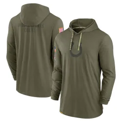 Men's Indianapolis Colts No. 2022 Salute to Service Tonal Pullover Hoodie - Olive