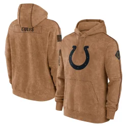 Men's Indianapolis Colts No. 2023 Salute to Service Club Pullover Hoodie - Brown