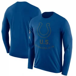 Men's Indianapolis Colts No. Legend 2018 Salute to Service Sideline Performance Long Sleeve T-Shirt - Royal