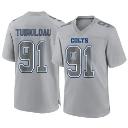 Men's JT Tuimoloau Indianapolis Colts No.91 Game Atmosphere Fashion Jersey - Gray