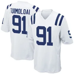 Men's JT Tuimoloau Indianapolis Colts No.91 Game Jersey - White