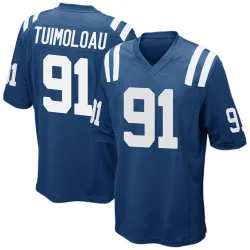 Men's JT Tuimoloau Indianapolis Colts No.91 Game Team Color Jersey - Royal Blue