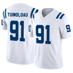 Men's JT Tuimoloau Indianapolis Colts No.91 Limited Vapor F.U.S.E. Jersey - White