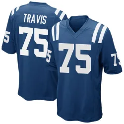 Men's Jalen Travis Indianapolis Colts No.75 Game Team Color Jersey - Royal Blue
