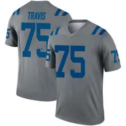 Men's Jalen Travis Indianapolis Colts No.75 Legend Inverted Jersey - Gray