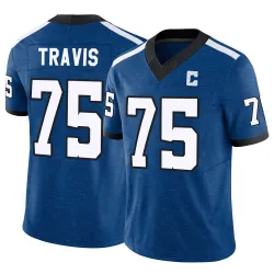 Men's Jalen Travis Indianapolis Colts No.75 Limited Indiana Nights Alternate Vapor F.U.S.E. Jersey - Royal