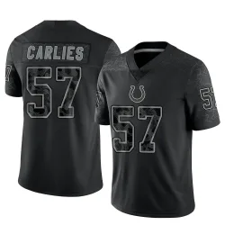 Men's Jaylon Carlies Indianapolis Colts No.57 Limited Reflective Jersey - Black