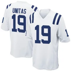Men's Johnny Unitas Indianapolis Colts No.19 Game Jersey - White