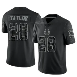 Men's Jonathan Taylor Indianapolis Colts No.28 Limited Reflective Jersey - Black