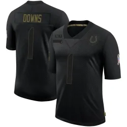Men's Josh Downs Indianapolis Colts No.1 Limited 2020 Salute To Service Jersey - Black