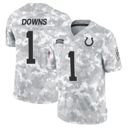 Men's Josh Downs Indianapolis Colts No.1 Limited 2024 Salute to Service Jersey - Arctic Camo
