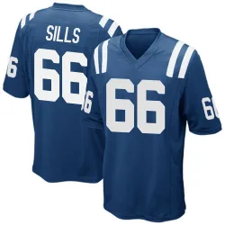 Men's Josh Sills Indianapolis Colts No.66 Game Team Color Jersey - Royal Blue
