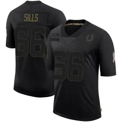 Men's Josh Sills Indianapolis Colts No.66 Limited 2020 Salute To Service Jersey - Black