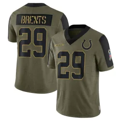 Men's JuJu Brents Indianapolis Colts No.29 Limited 2021 Salute To Service Jersey - Olive