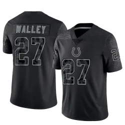 Men's Justin Walley Indianapolis Colts No.27 Limited Reflective Jersey - Black
