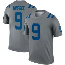 Men's Juwann Winfree Indianapolis Colts No.9 Legend Inverted Jersey - Gray